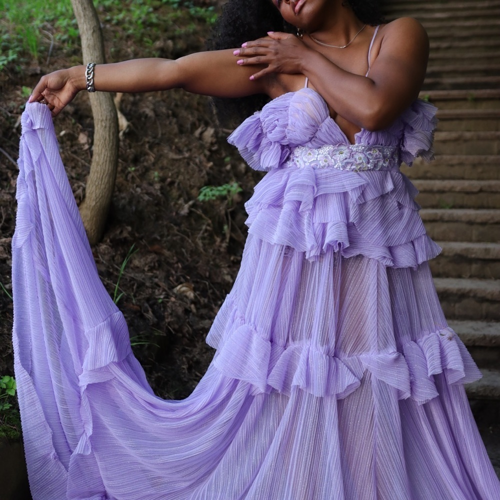 Dramatic Statement Dress Glitter Lilac (Custom Ma… - image 2